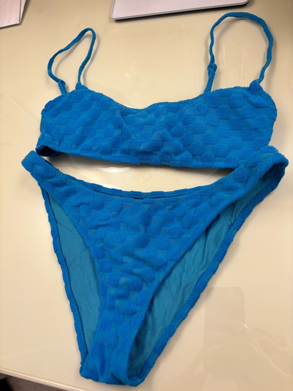 Triangl Blue Checkered Bikini - Picture 3 of 5